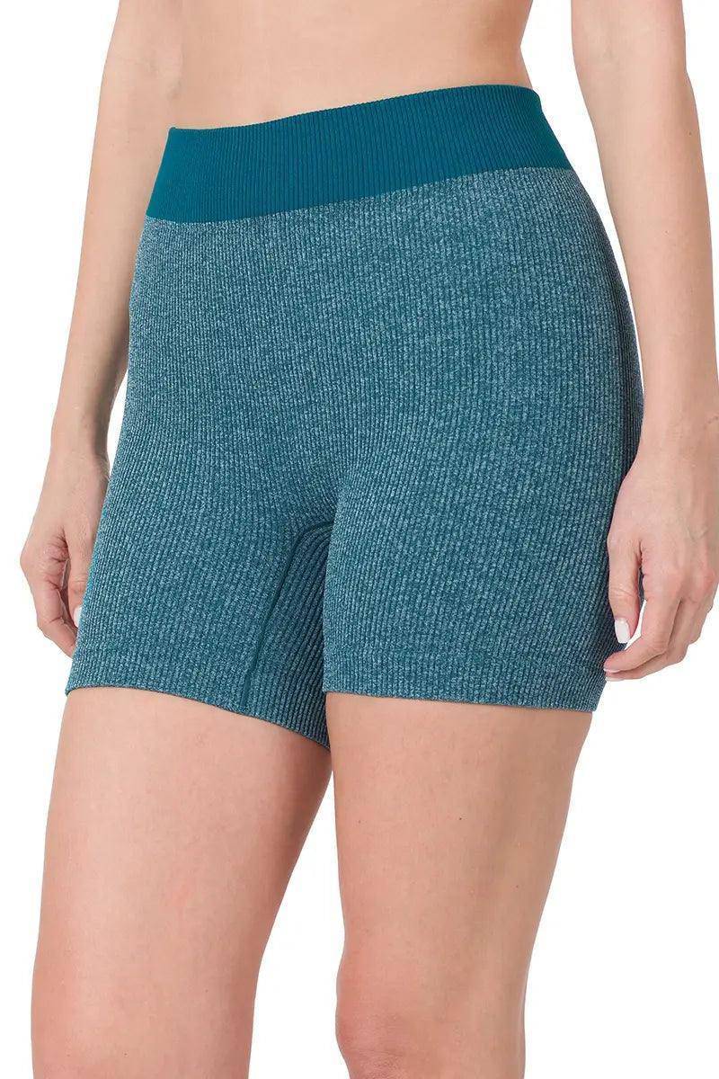 Ribbed Seamless Shorts, [product type]