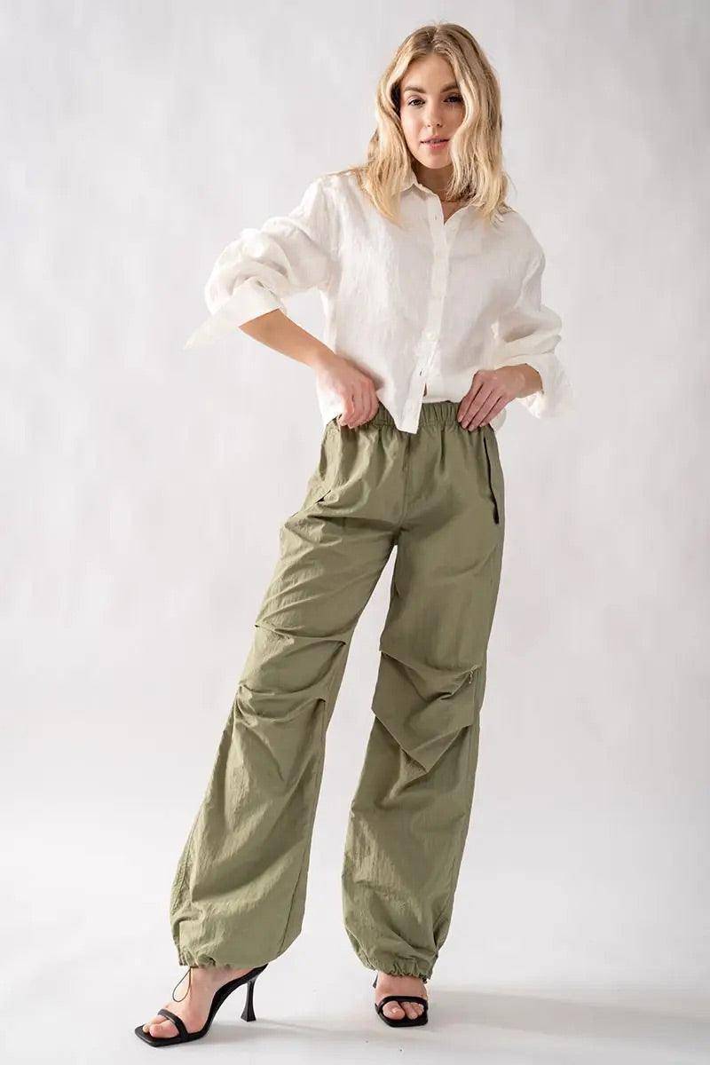 Loose Fit Parachute Pants, [product type]