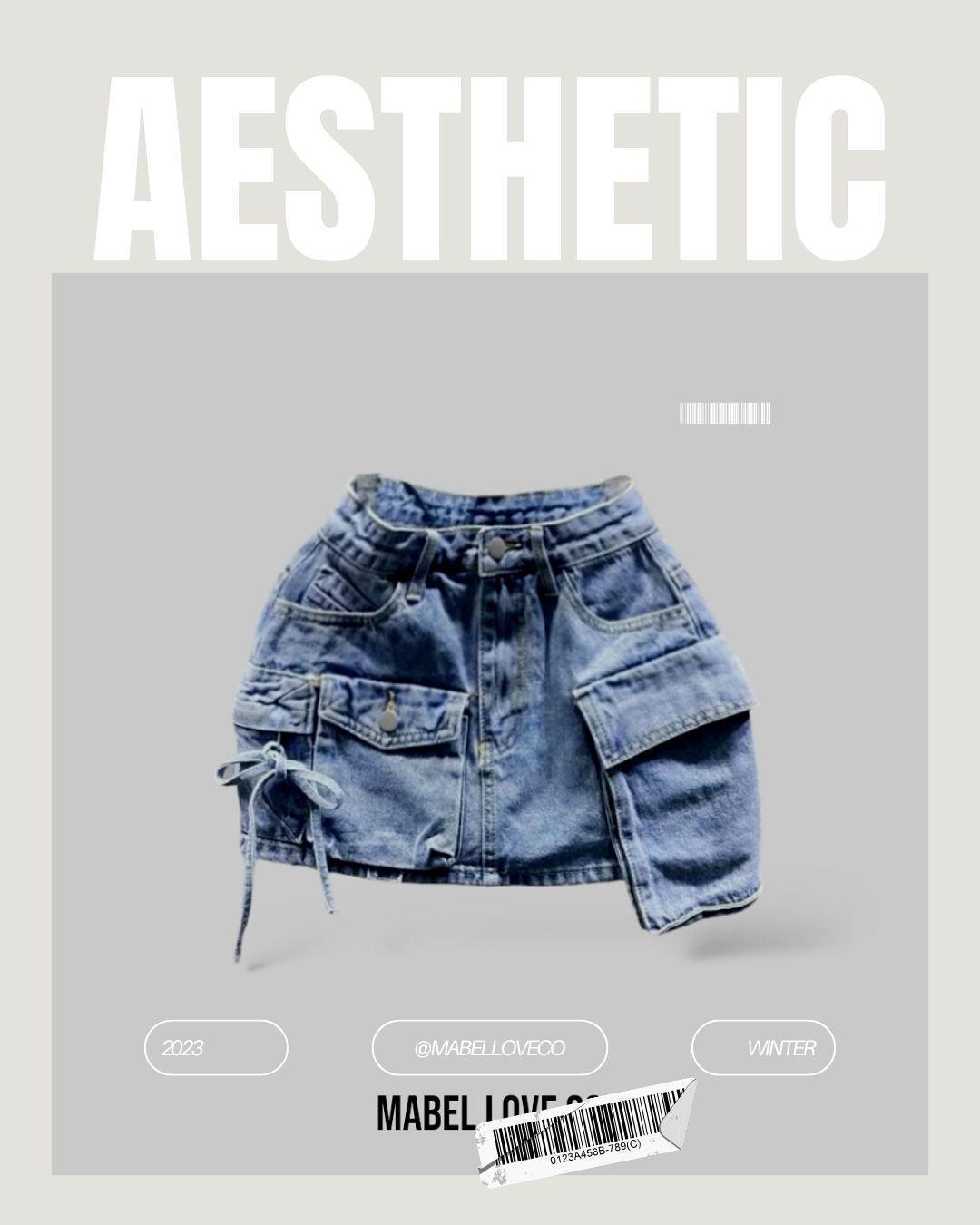 Versatile Cargo Denim Skort