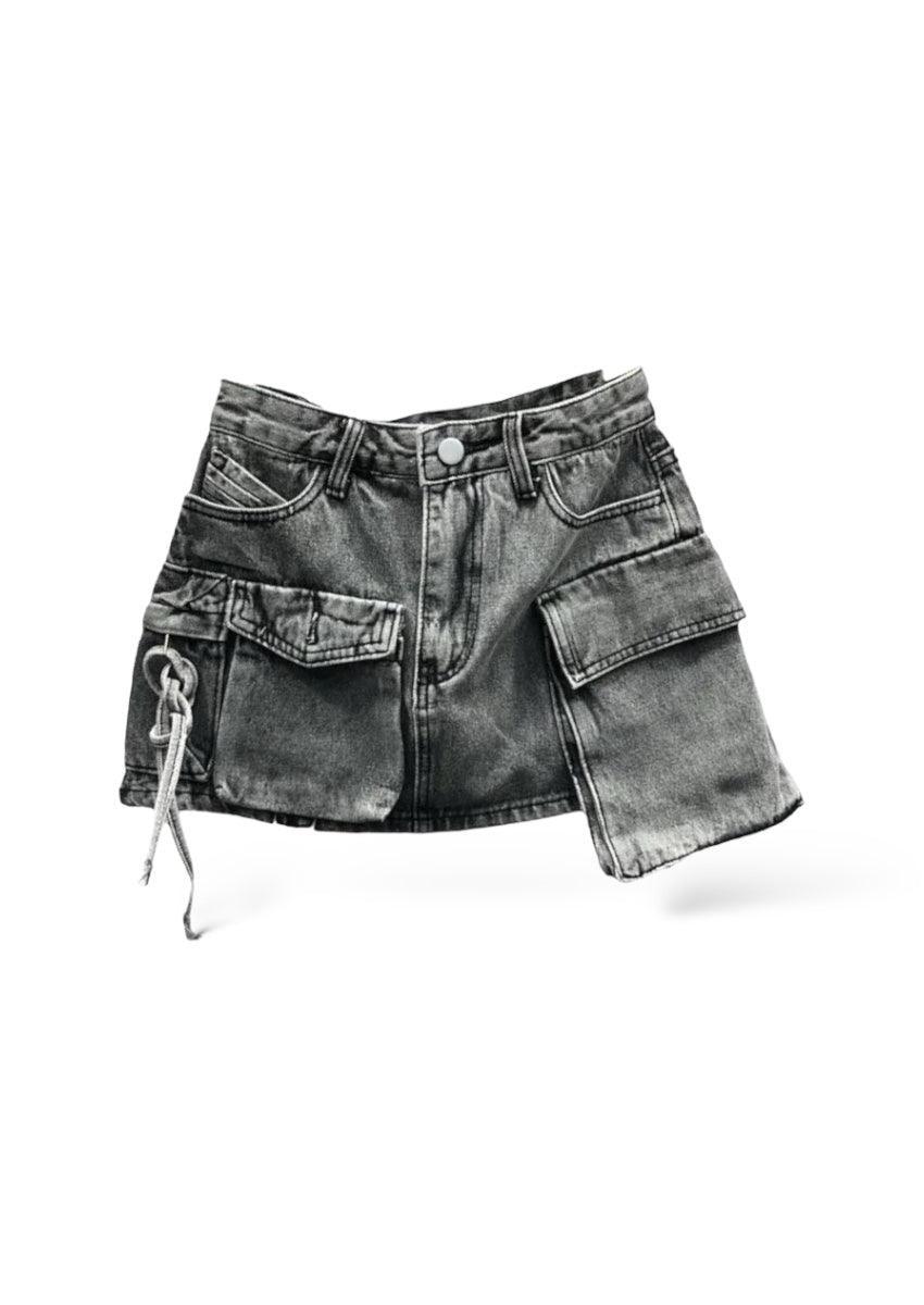 Versatile Cargo Denim Skort