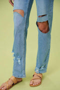 High Rise Distressed Wide Leg Jeans, [product type]