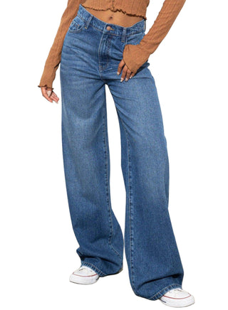 Close-up shot of Classic High-Waisted Straight Jeans