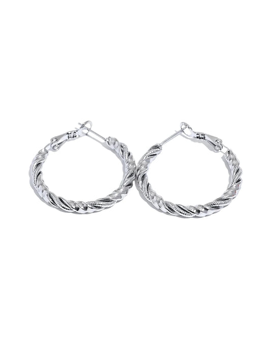 Schoinion Hoop Earrings — silver view 1