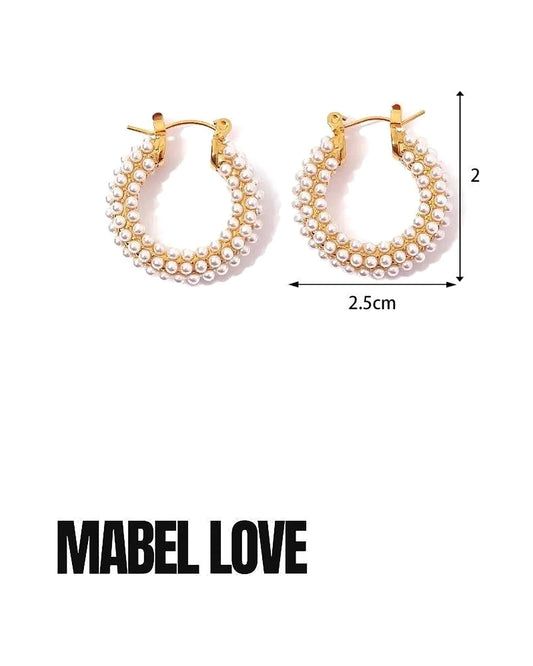 Gold Small Beaded Hoops — gold view 1