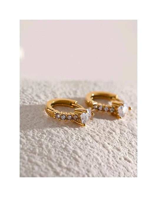 Gold Huggie Hoop Earrings — gold view 1