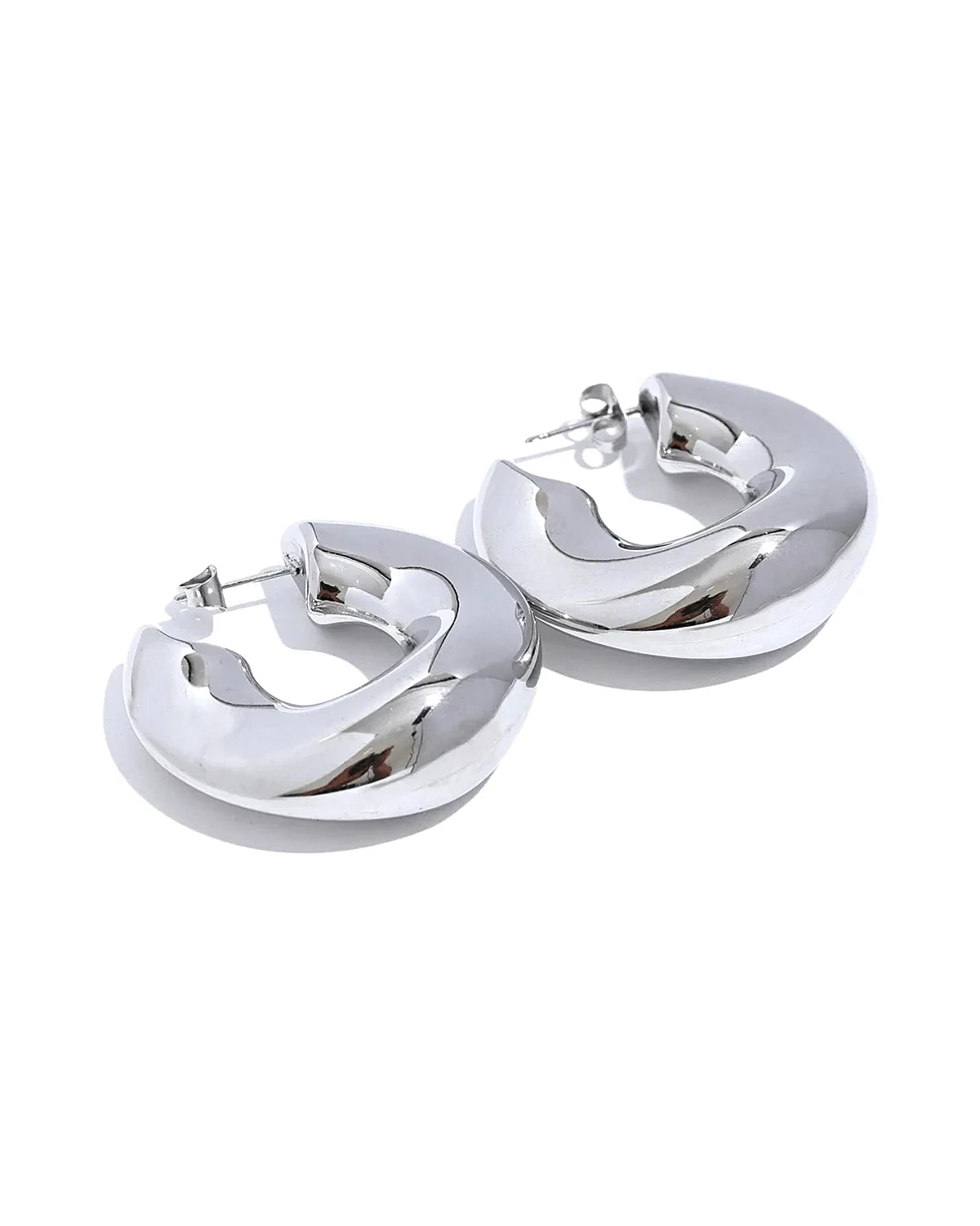Luna Loops Hoop Earrings — silver view 1
