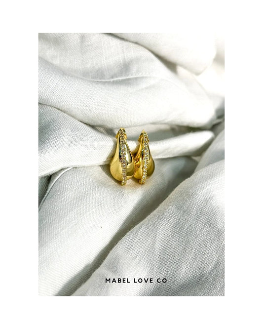 Chunky Teardrop Zircon Earrings — view 1