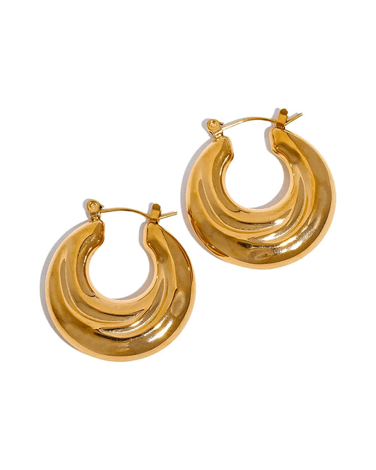 Gold Chunky Hoop Earrings — gold view 1