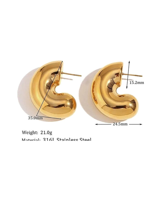 Hypoallergenic Gold and Silver Hoops — gold view 1