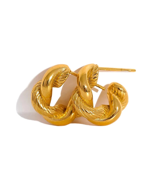 Nautical Hoop Earrings — gold view 1