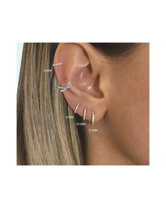Silver Huggies Earrings — silver view 1