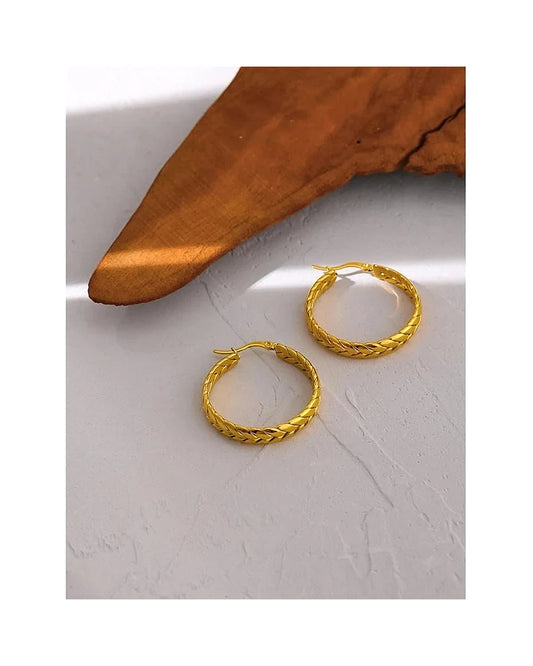 Maat Hoop Earrings — gold view 1