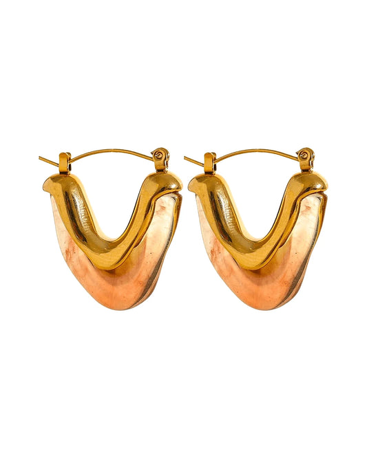 Chevron Hoop Earrings — view 1