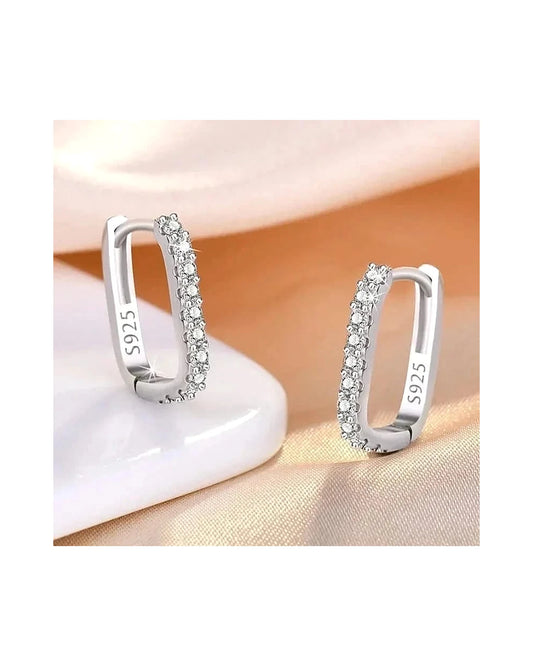 sterling silver hoop earrings — silver view 1