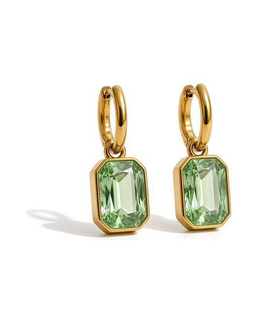 Crystal Drop Huggie Hoop Earrings — view 1