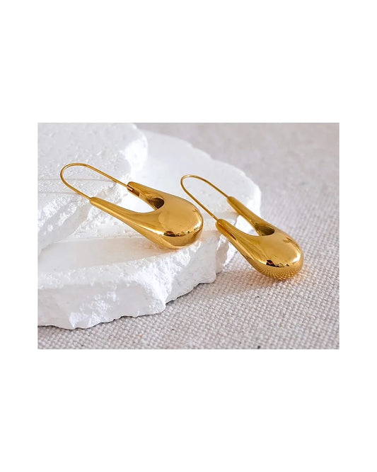 Paperclip Hoop Earrings — gold view 1