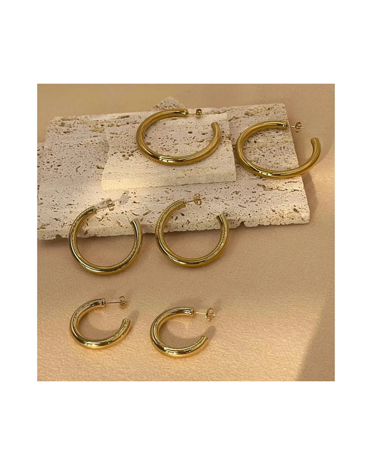 Gold Classic Hoop Earrings for Everyday Glam — gold view 1