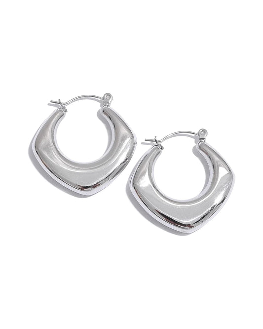 Aurora Arch Hoop Earrings — silver view 1