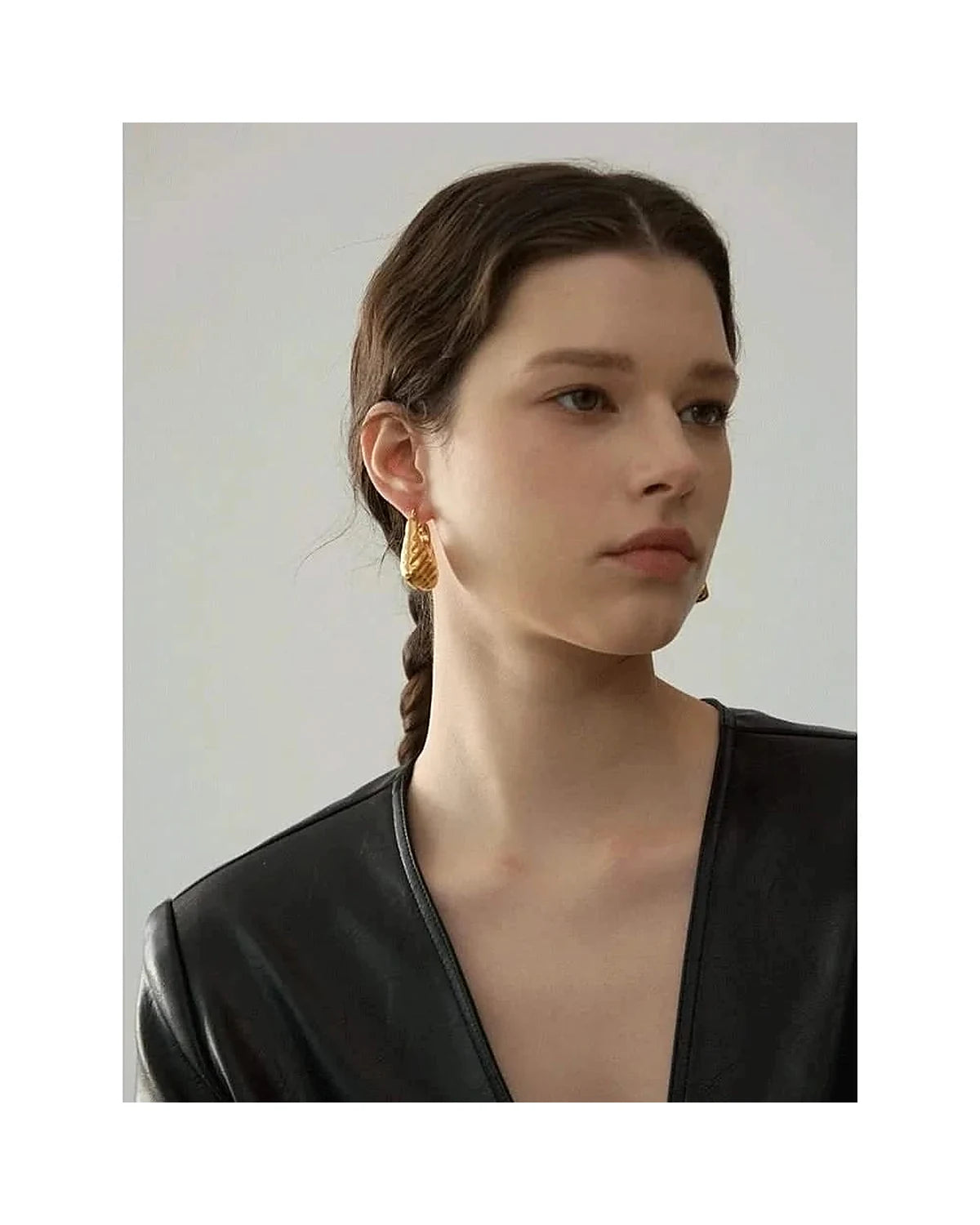 Gold Bag Hoop Earrings — gold view 1