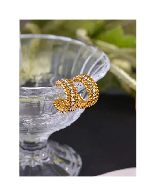 Twist Rope Hoop Earrings — view 1