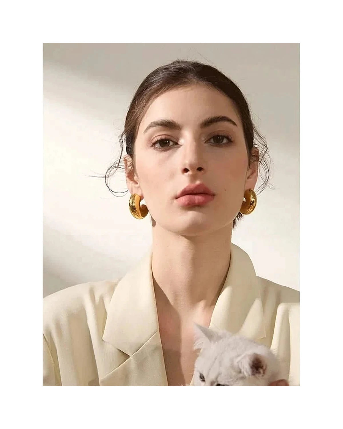 Chunky Silver Hoop Earrings – Bold, Lightweight & Hypoallergenic — silver view 1