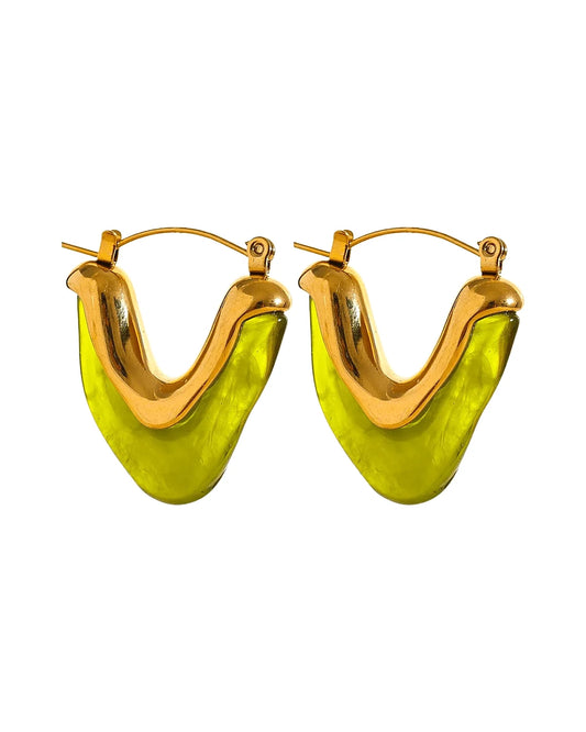 Chevron Hoop Earrings — view 2