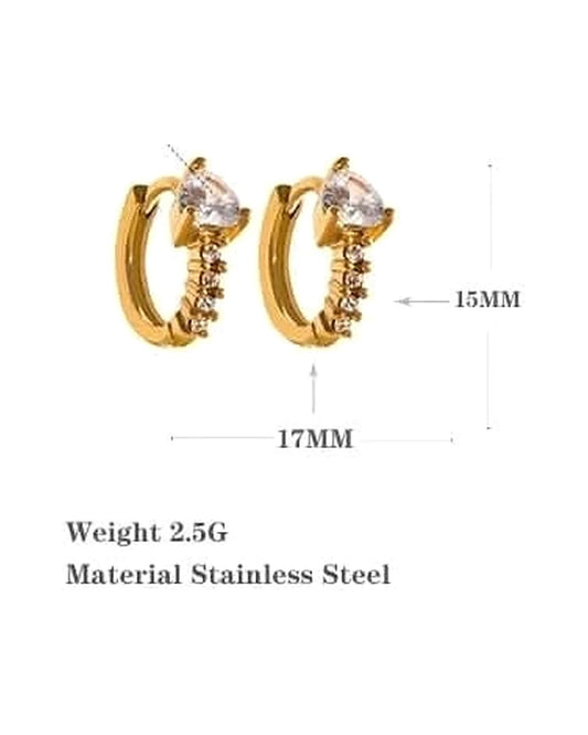 Gold Huggie Hoop Earrings — gold view 2