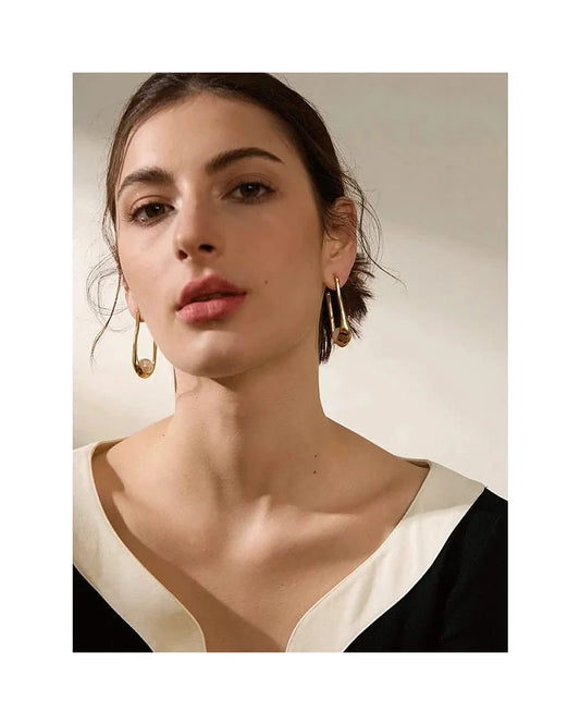 Utopia Pearls Hoop Earrings — gold view 2