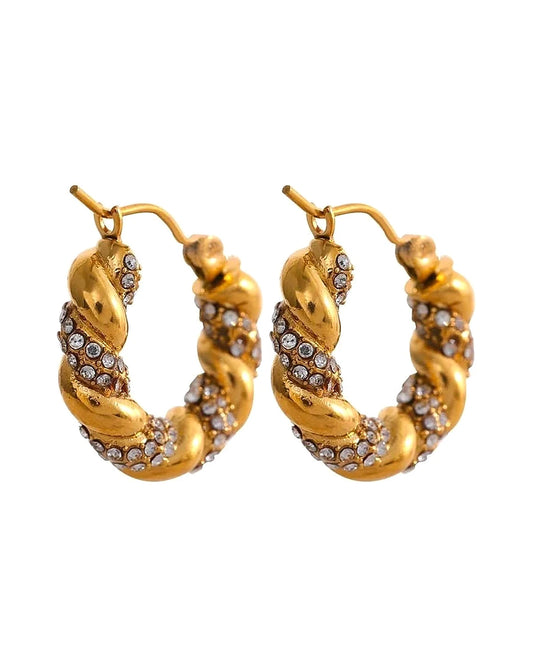 Scrunchie Hoop Earrings — gold view 2