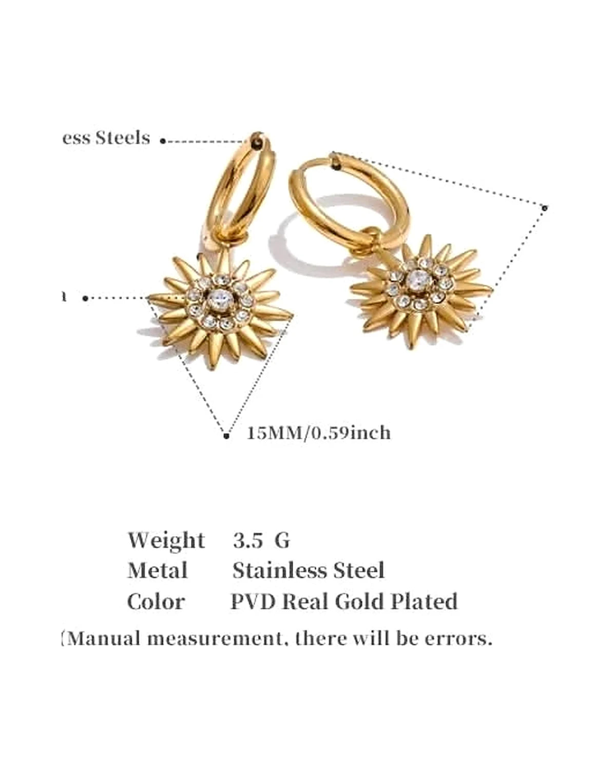 Sun Drop Hoop Earrings - Exquisite Zirconia Sparkle — view 2