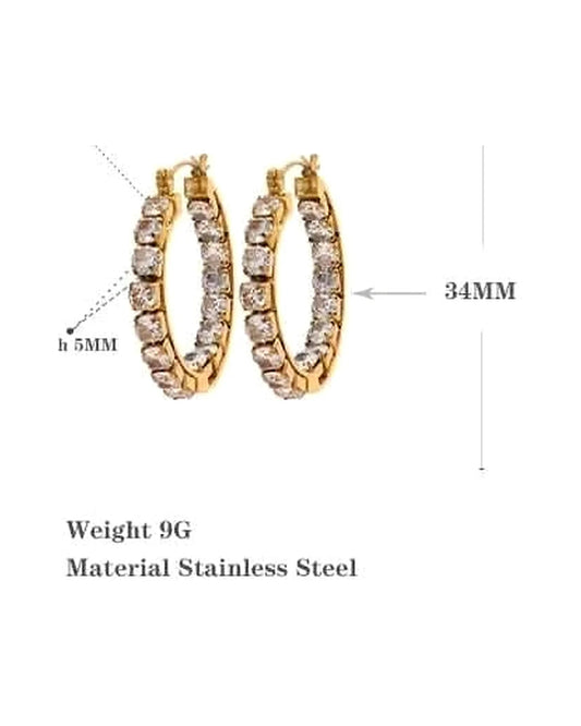 Cubic Zirconia Hoops — view 2