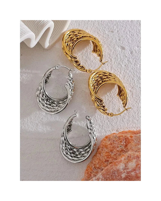 Weaved Spirals Hoop Earrings — view 2