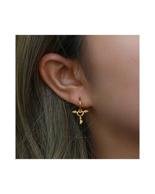 Eden Heart Hoop Earrings — view 2