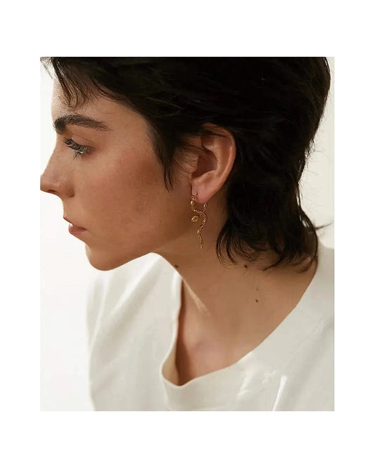 Snake Hoop Earrings — view 2