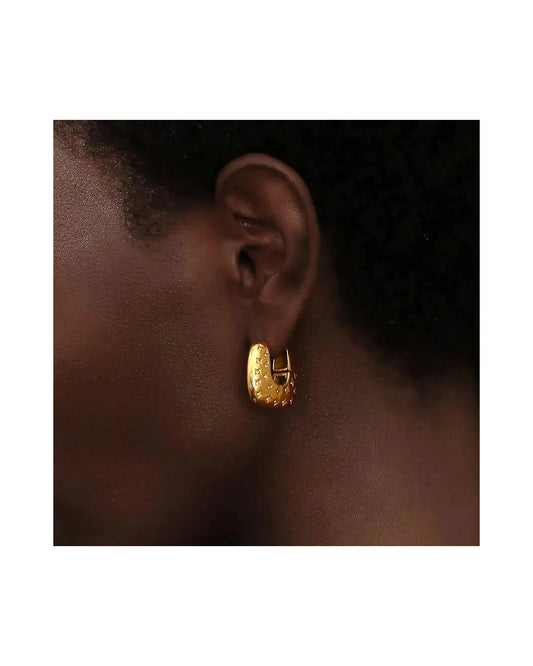 Stainless Steel Square Hoop Earrings — view 3