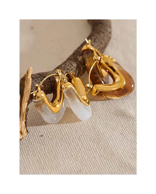Chevron Hoop Earrings — view 3