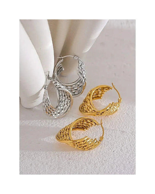 Weaved Spirals Hoop Earrings — view 3