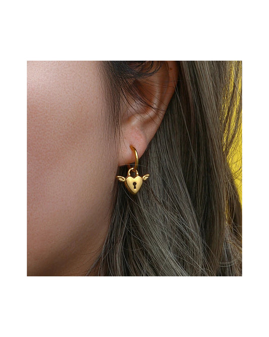 Eden Heart Hoop Earrings — view 3