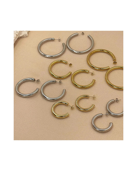 Gold Classic Hoop Earrings for Everyday Glam — gold view 3