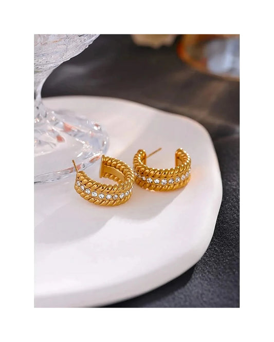 Twist Rope Hoop Earrings — view 3