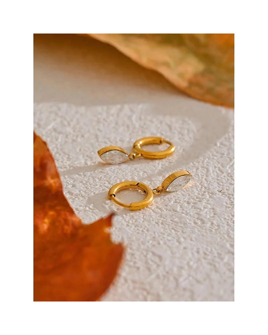 Marquise Cut Dangle Hoop Earrings — view 3