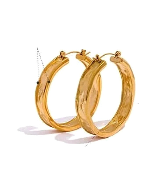 Ripple Hoop Earrings — gold view 3