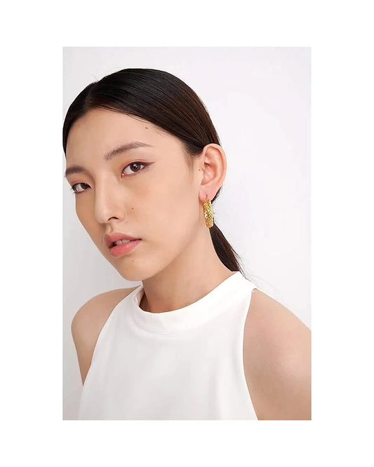 Maat Hoop Earrings — gold view 3