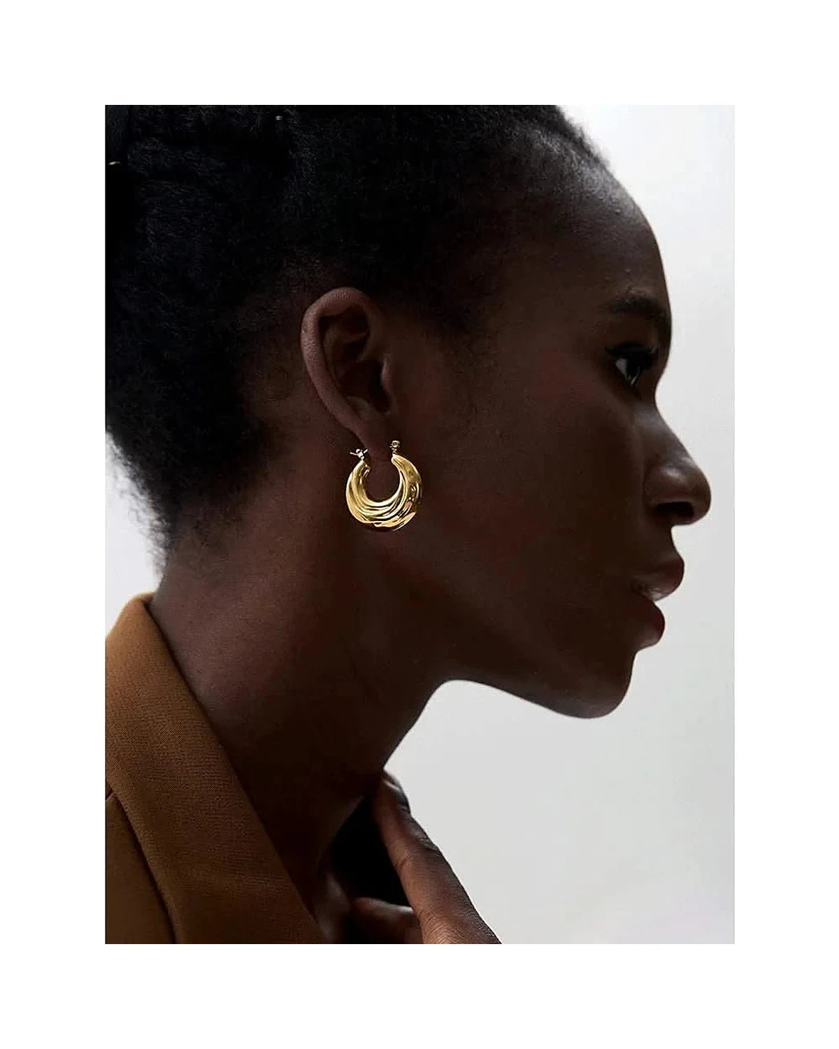 Gold Chunky Hoop Earrings — gold view 4