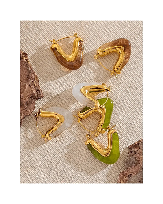 Chevron Hoop Earrings — view 4