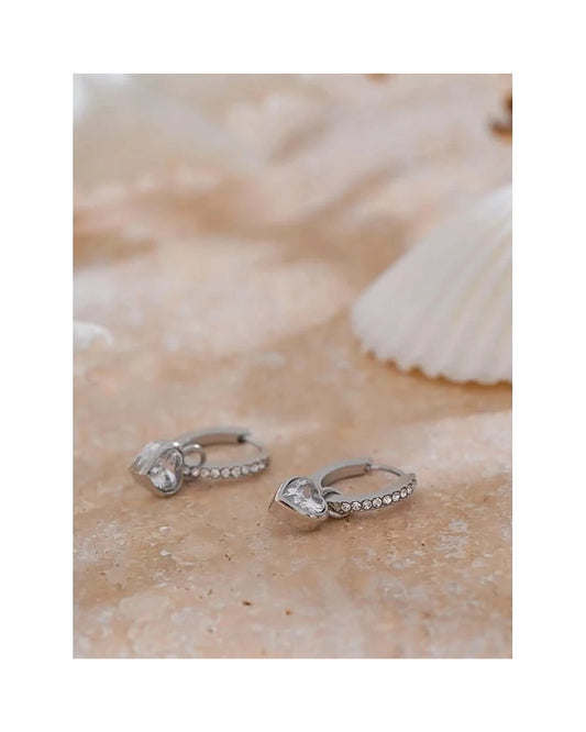 Love Drop Earrings – Elegant Heart Hoop Earrings — view 4