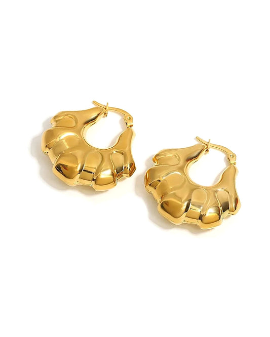 Gold Plated Purse Hoop Earrings - Chic, Lightweight — gold view 4