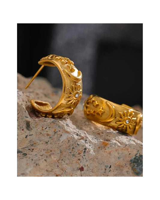 Cosmic Hoop Earrings — gold view 4