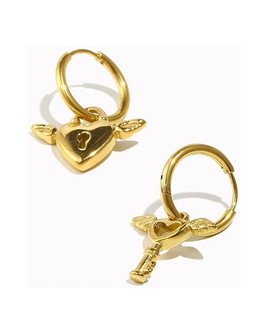 Eden Heart Hoop Earrings — view 4
