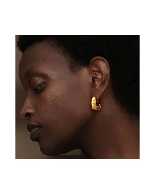 Stainless Steel Square Hoop Earrings — view 4